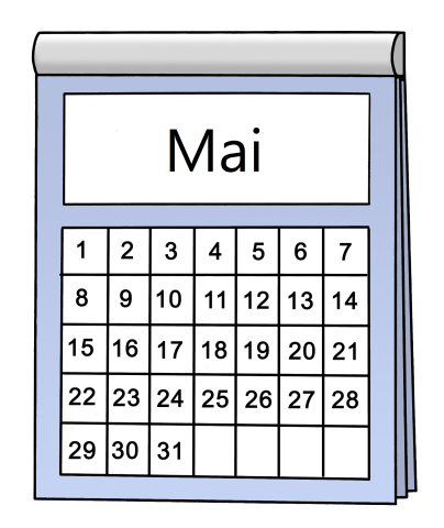 Kalenderblatt 31 Tage